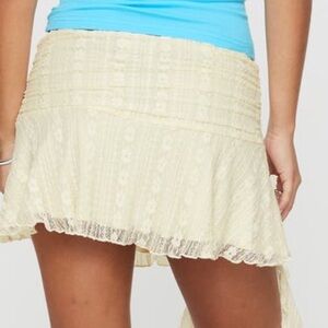 Princess Polly Cream Lace Mini Skirt